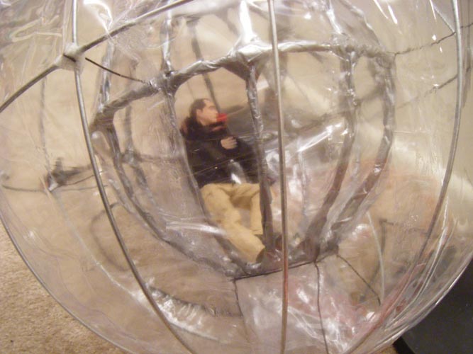 asleep in the Zorb