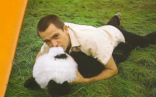 Real Peter kissing his Teddy Bear